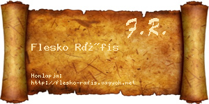 Flesko Ráfis névjegykártya